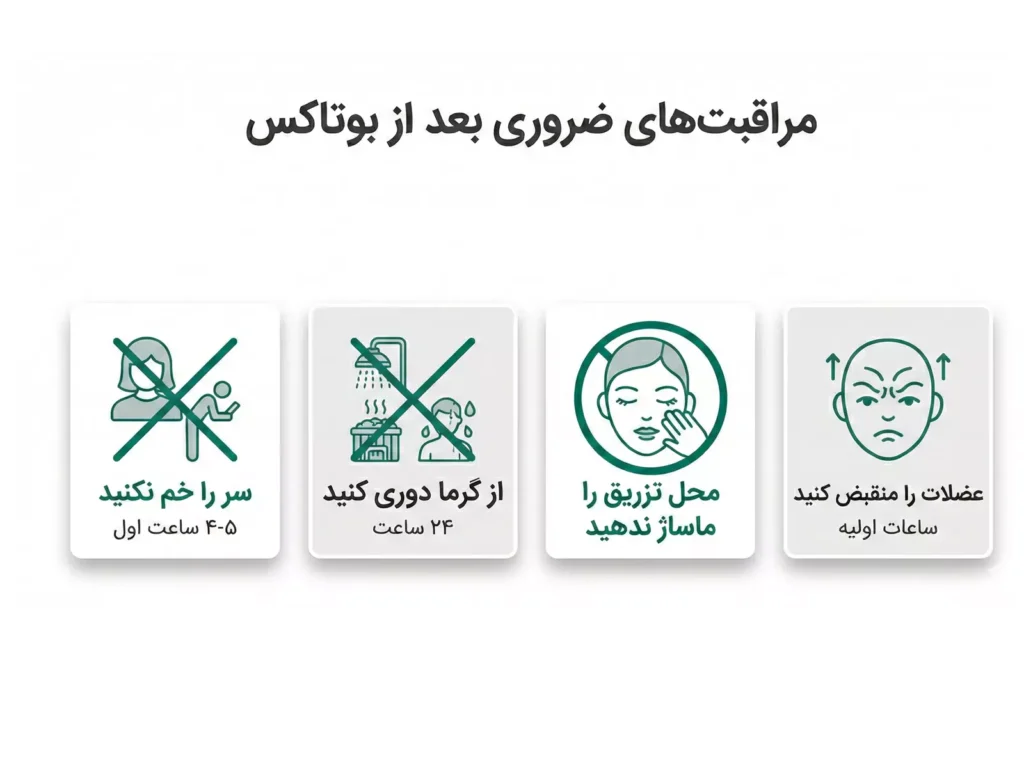 مراقبت های بعد از بوتاکس