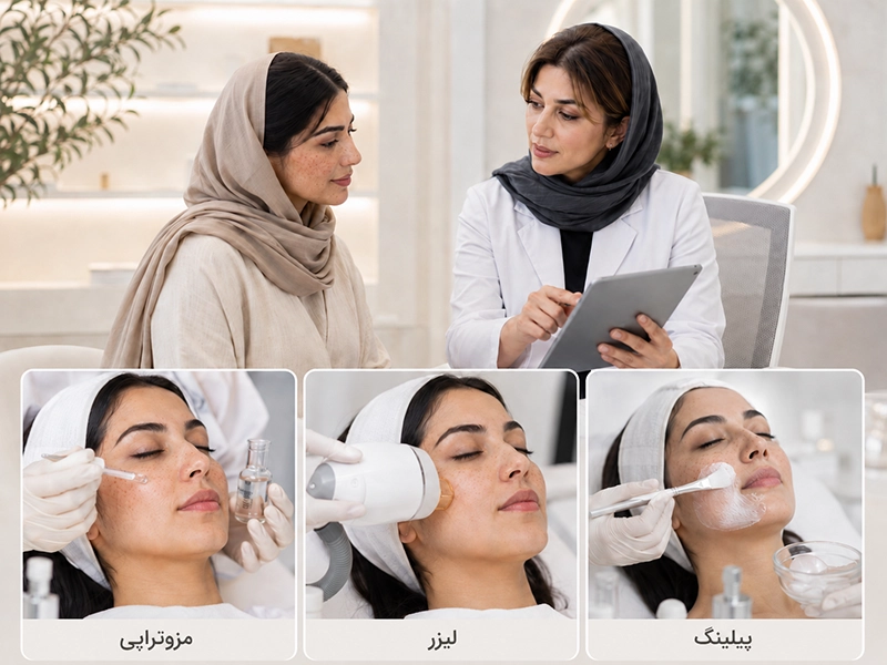 روشهای مزوتراپی لیزر و پیلینگ برای درمان لک صورت